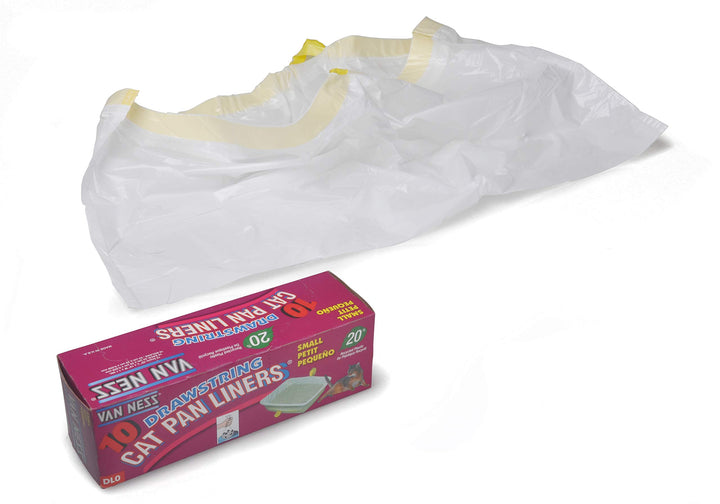 Small Drawstring Cat Litter Box Liners, 10 Count, White