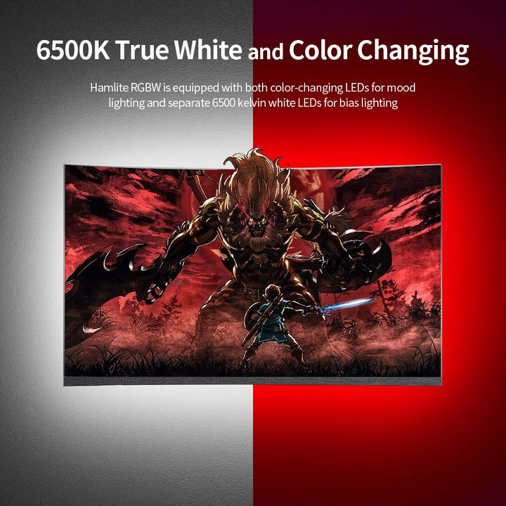 TV Bias Lighting 6500K True White for 70 72 75 80 82 85 Inch TV, 18Ft USB TV LED Backlight with RF Remote Cover 4 Sides Behind TV Background Room Decor Gaming Light for Men Ambient Mood Light