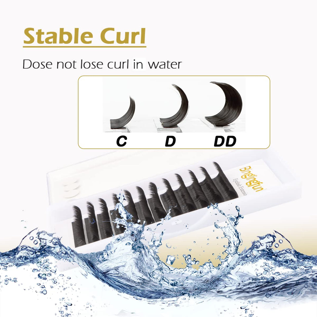 Volume Eyelash Extensions Easy fan Lashes D Curl 0.05mm Rapid Self Blooming Mix 8-14mm Length