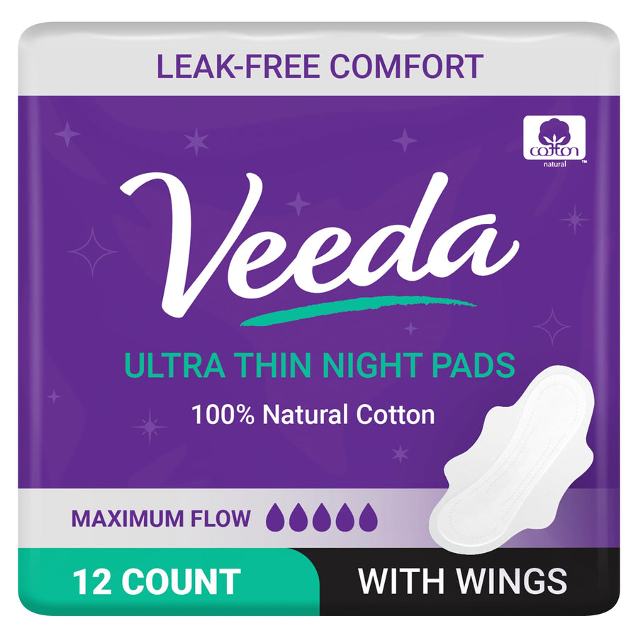 Ultra Thin Night Towels with Wings, 12 Count