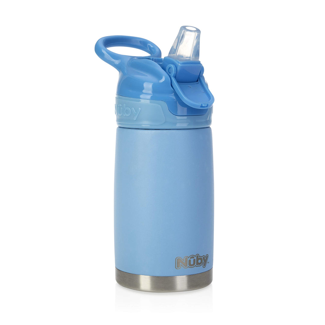Thirsty Kids No Spill Flip-It Reflex Stainless Steel Travel Cup or Water Bottle - 10 Oz - 18+ Months - Blue