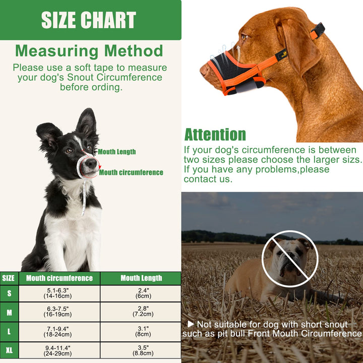 Dog Muzzle Soft Mesh Breathable Muzzle Stop Dog Biting Barking and Chewing, Adjustable Dog Muzzle,Can be Used in Conjunction with Training for Small Medium Large Dogs