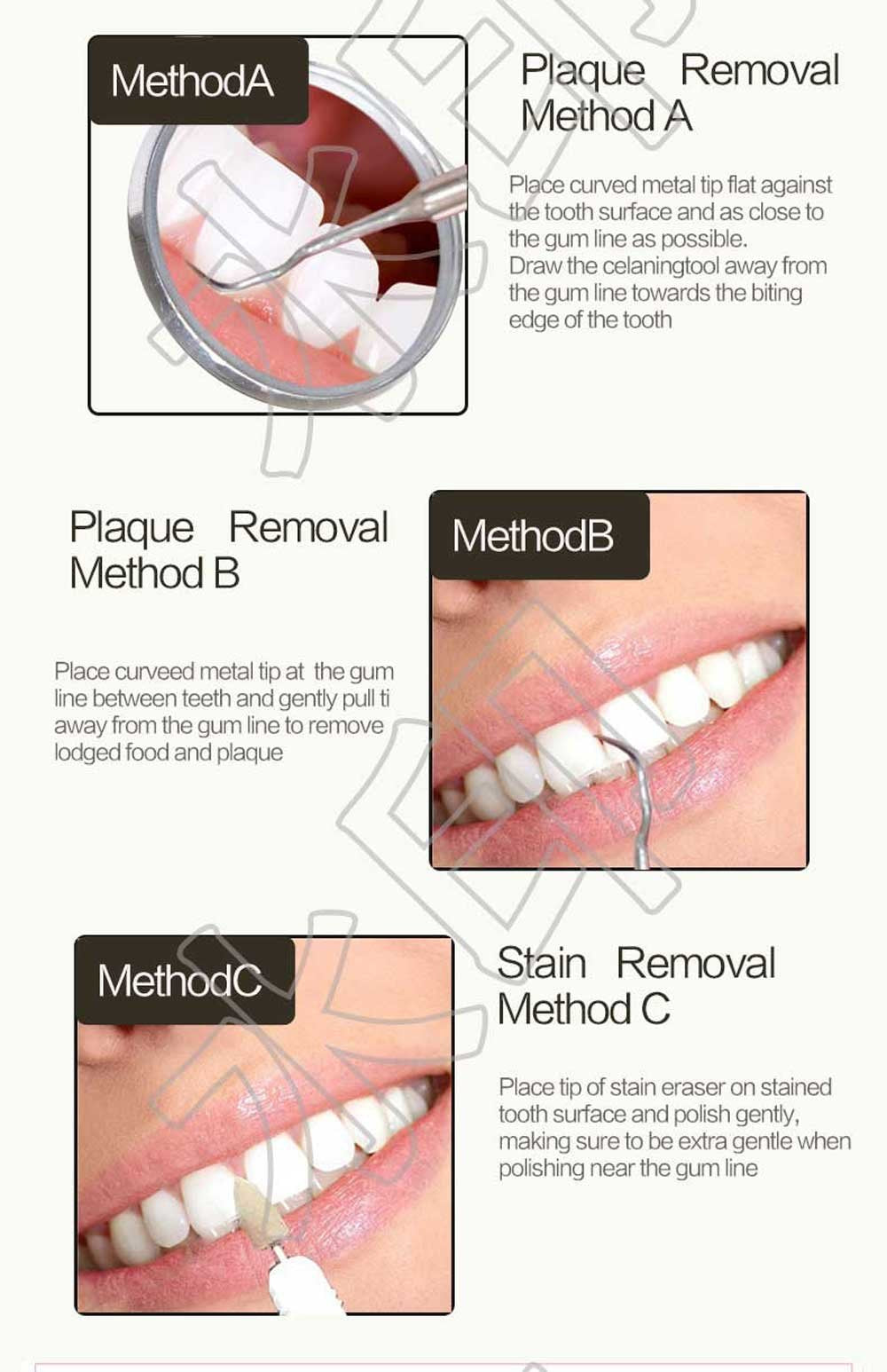 Portable Double Travel Stain Plaque Remover & Dental Pick kit 2 Sets