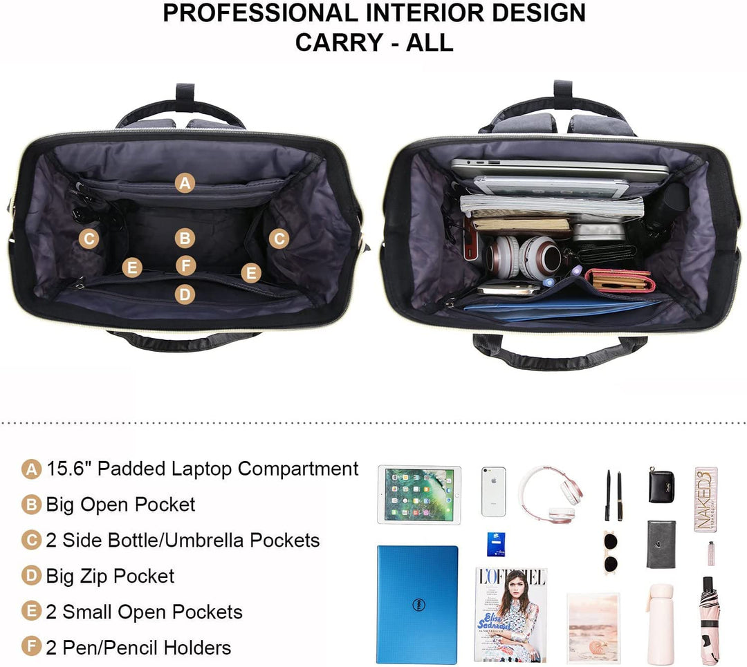 College Laptop Backpack, 15.6 Inch Travel Backpack for College, Waterproof Work Backpack Woman for Teacher Nurse Anti-theft Travel Back Pack, Gifts for Women, Leopard