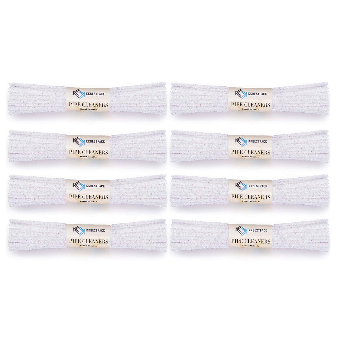 Kkbestpack White Hard Bristle Pipe Cleaners 8 Bundles, 352 Count Glass Cleaner (Hard)