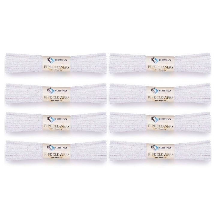 Kkbestpack White Hard Bristle Pipe Cleaners 8 Bundles, 352 Count Glass Cleaner (Hard)
