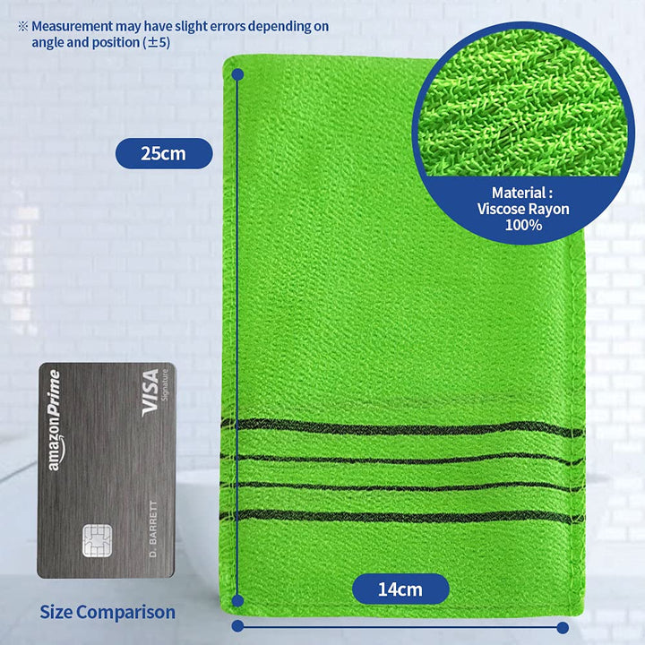 Asian Exfoliating Bath Washcloth (Large Green - 4 pcs)