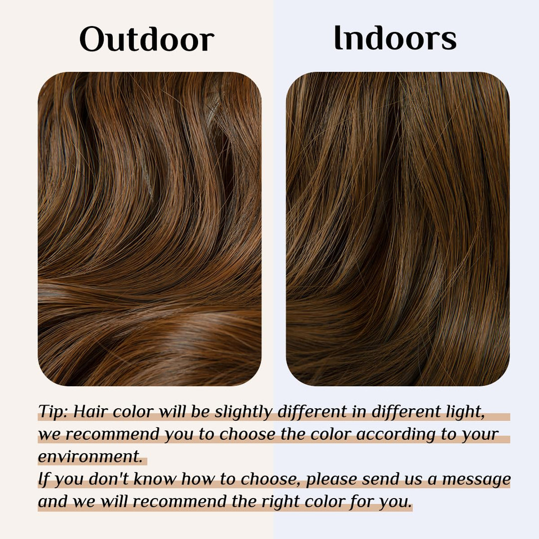 Light Brown Hair Extension Halo Hairpiece Long 18 Secret Natural Wavy Synthetic Hair Pieces For Women Flip in Hidden Wire Crown Headband Japan Heat Temperature Fiber No Clip in (M01#4/30)