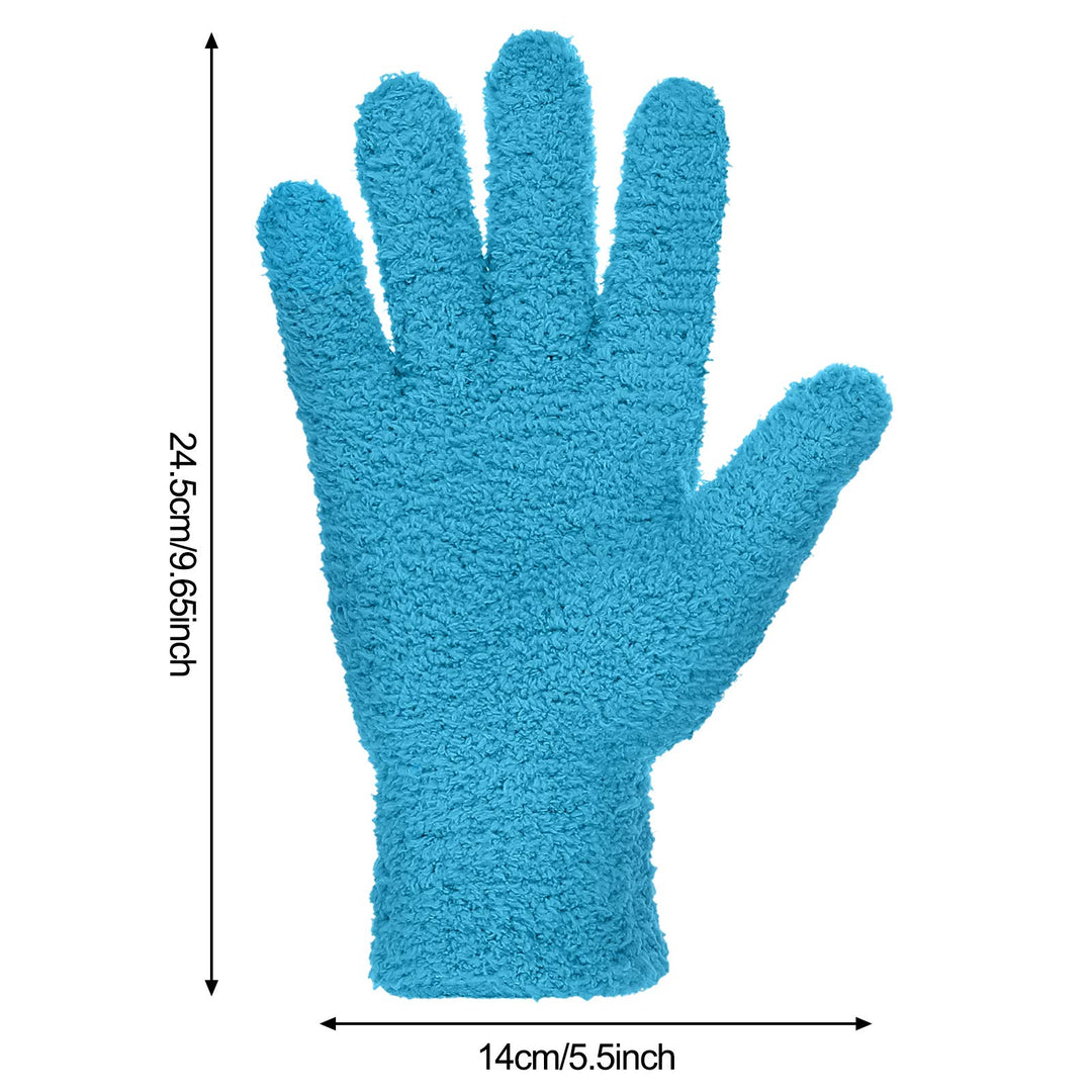 4 Pairs Microfiber Auto Dusting Cleaning Mittens Gloves Reusable Dusting Mittens for House Cleaning, Trucks and Cars, Nice for Cleaning Mirrors Lamps Window (Yellow, Gray, Blue, Dark Blue)
