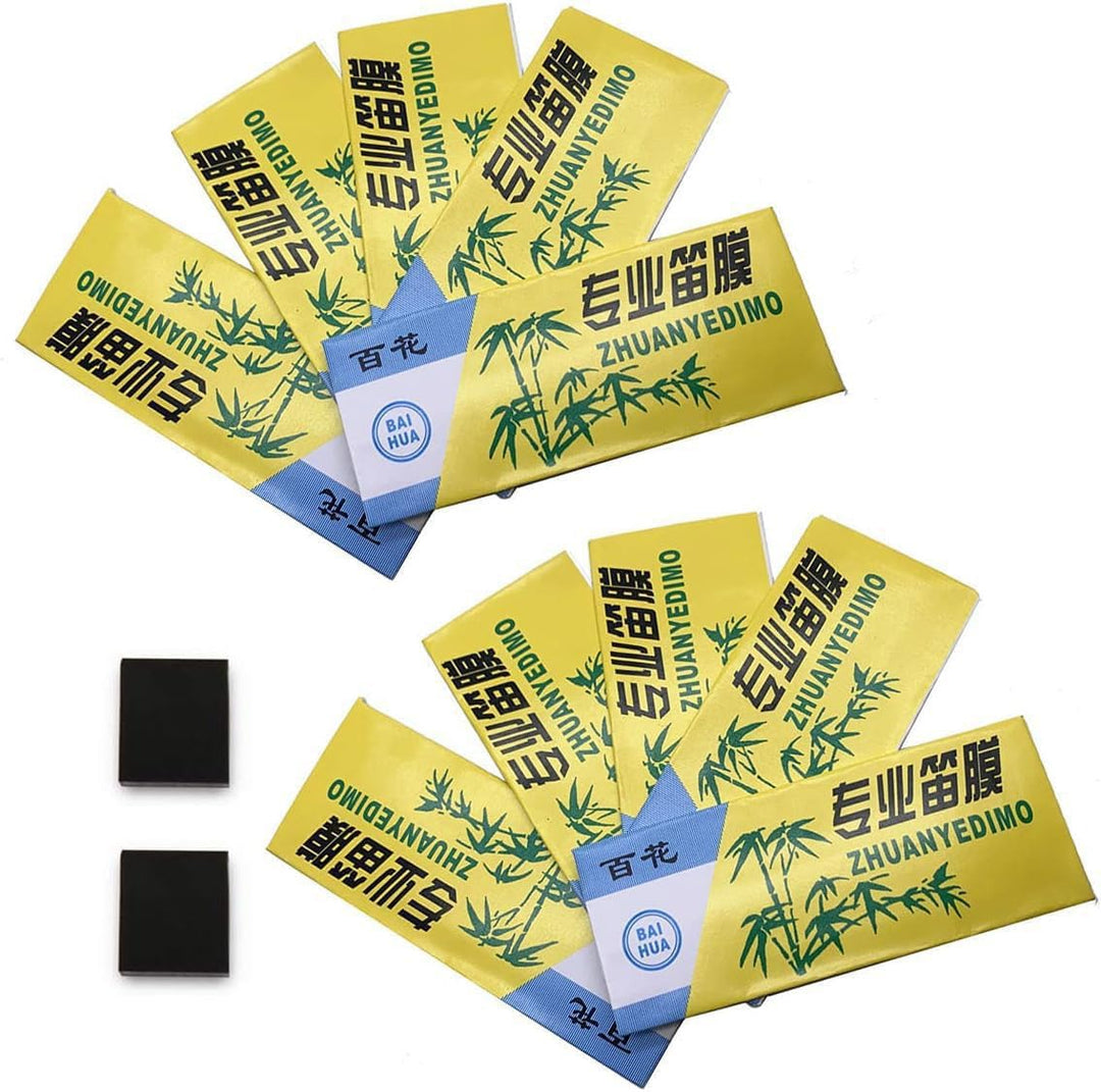 10 Pieces Professional Bamboo Flute Dizi Membrane/Dimo Set for Flute Woodwind Instrument
