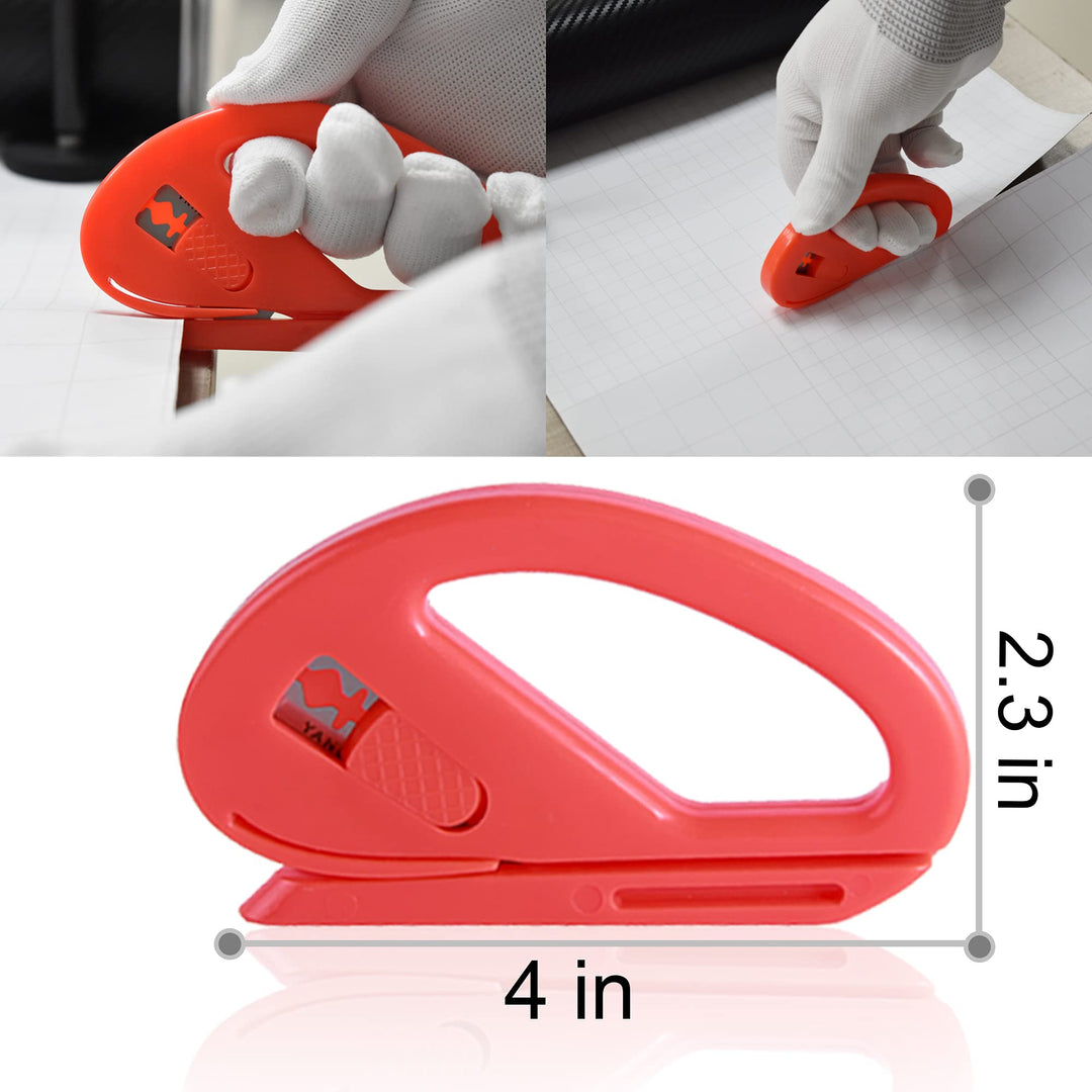 Knife-Less Tape for Vinyl Wrap Tool Kit, Finish Line Tape Vinyl Cutting Tape, Felt Squeegee Micro Squeegee Safety Tape Cutter Car Wrap Kit- for Motorcycle&Car Vinyl Wrap Detailer 16FT(5M)