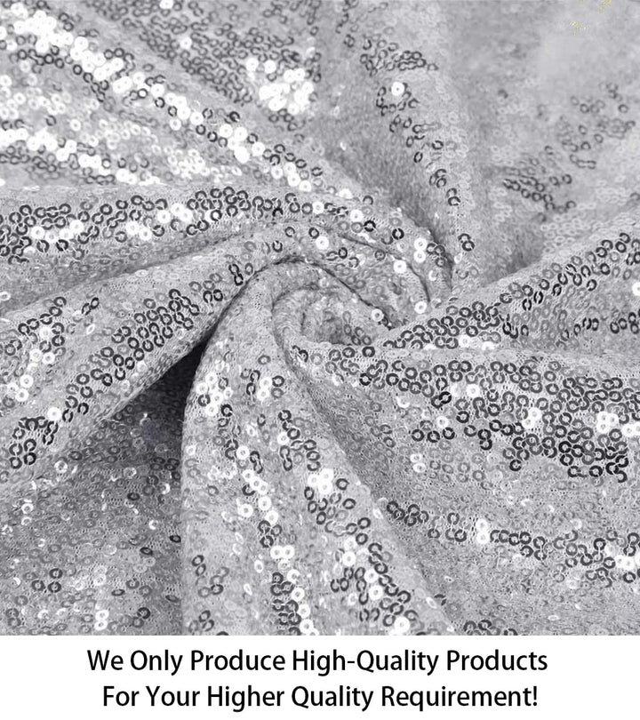 12 Feet 4 Yards Sequin Fabric, by The Yard, Sequin Fabric, Tablecloth, Linen, Sequin Tablecloth, Table Runner (Silver)
