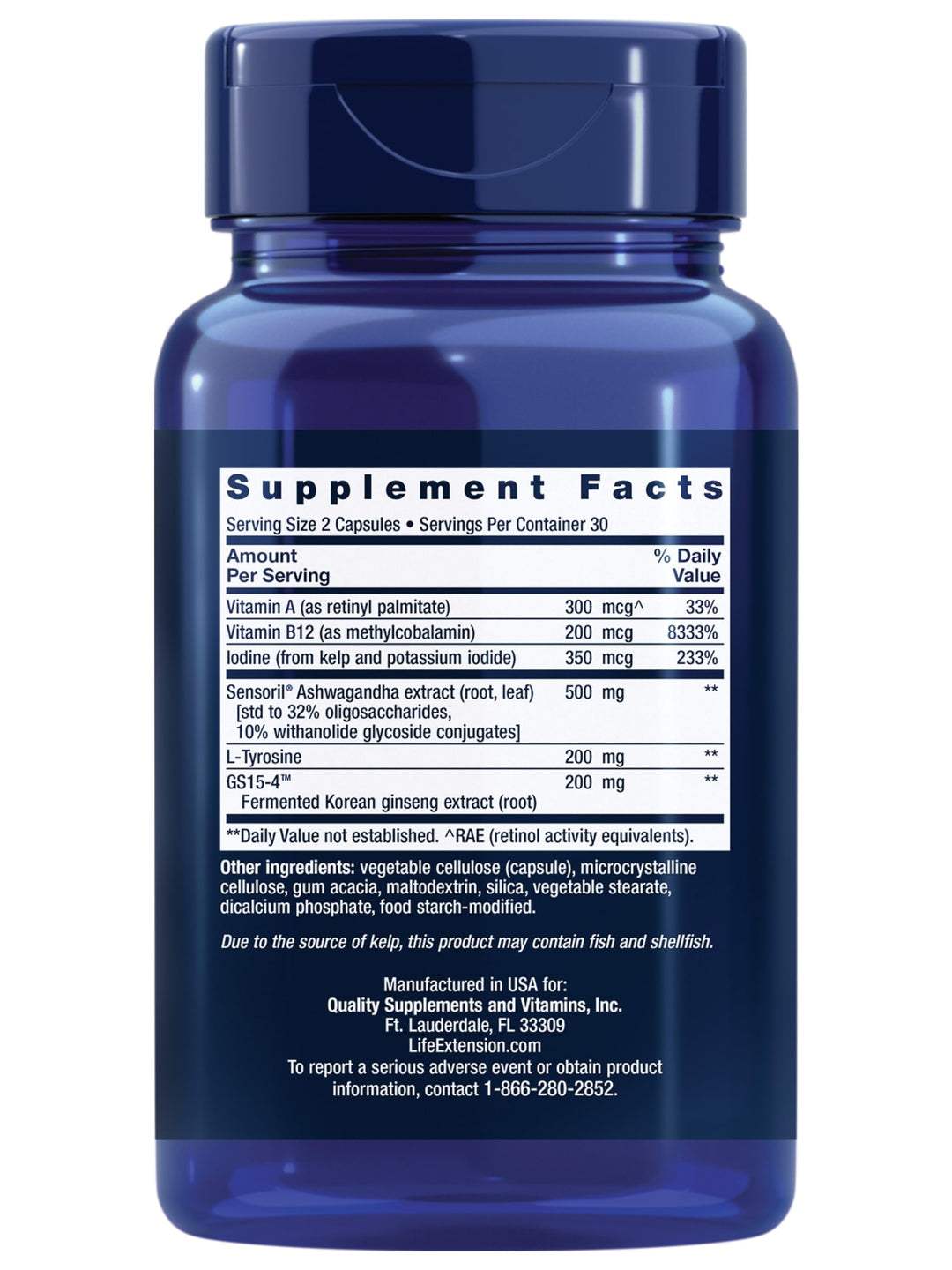 Thyroid Support Complex - Thyroid Health Support Supplement with Vitamins A, B, Iodine, Magnesium, L-Tyrosine, Ashwagandha & Ginseng for Energy – Non-GMO, Gluten-Free - 60 Capsules