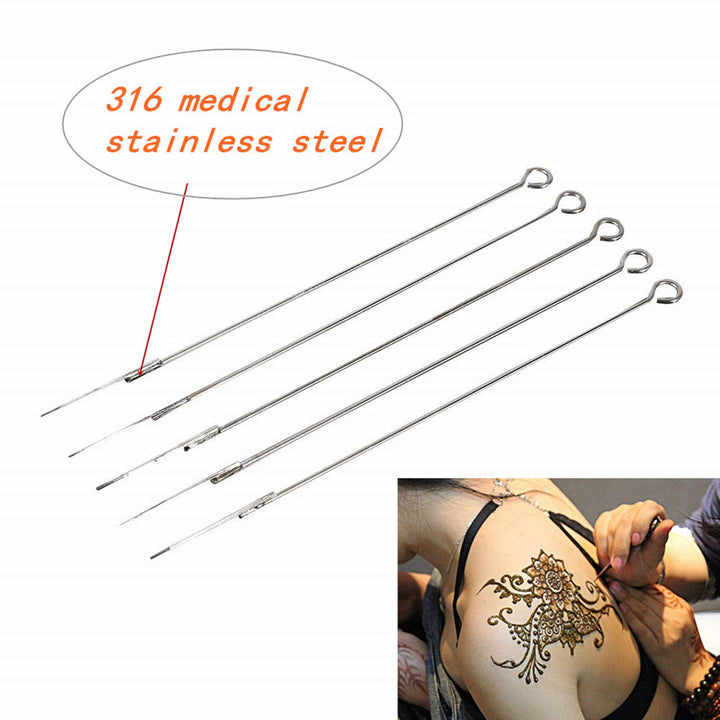 50Pcs Disposable Professional Stainless Steel Tattoo Tip Set Round Liner Tattoo Needles(1RL/3RL/5RL/7RL/9RL)