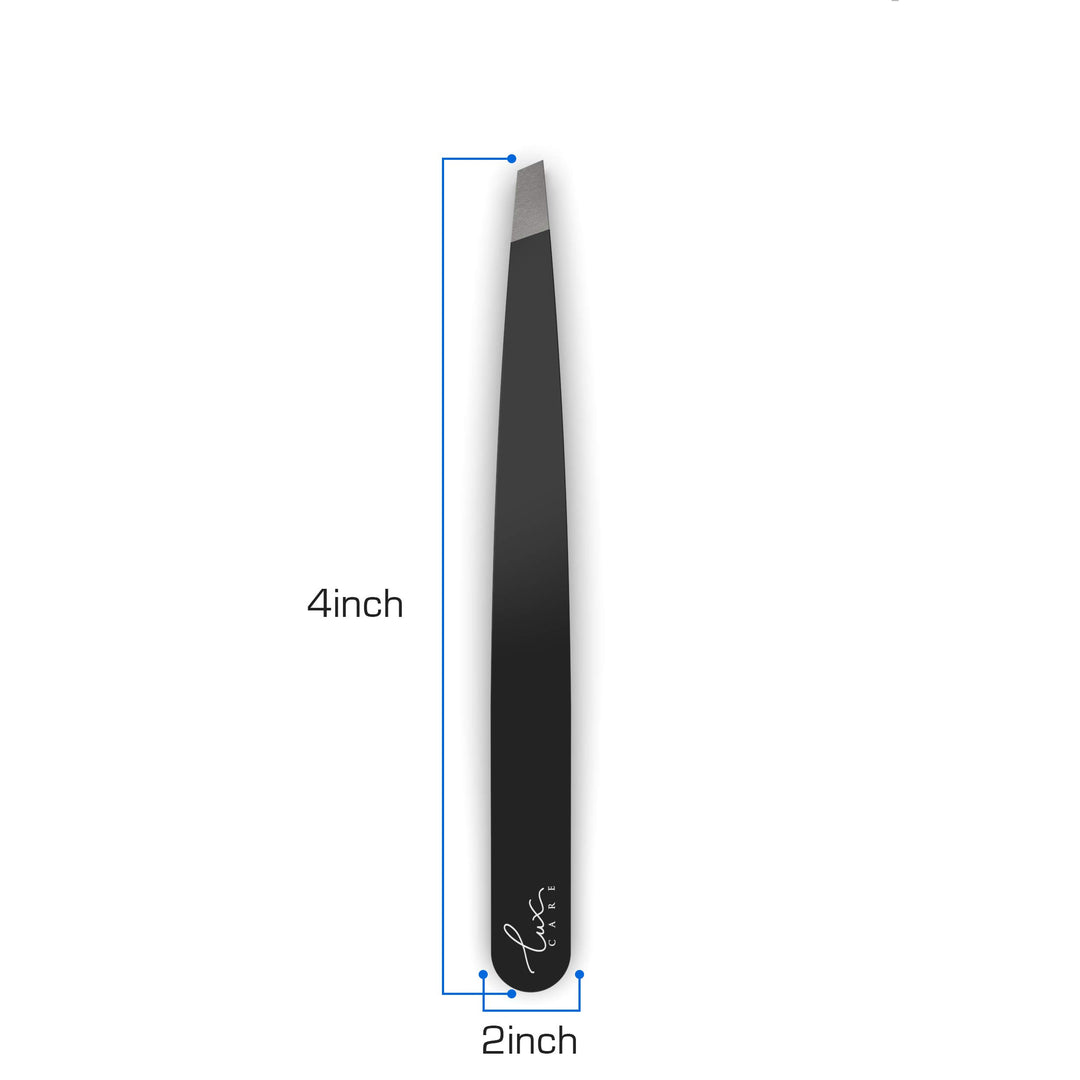 LuxCare Stainless Steel Tweezer for Eye Brows - Slant Tip Tweezer for Women and Men - Great Anti-Rust Precision Tweezer for Ingrown Hair, Facial or Chain Hair, Splinter - Versatile Surgical Tweezer