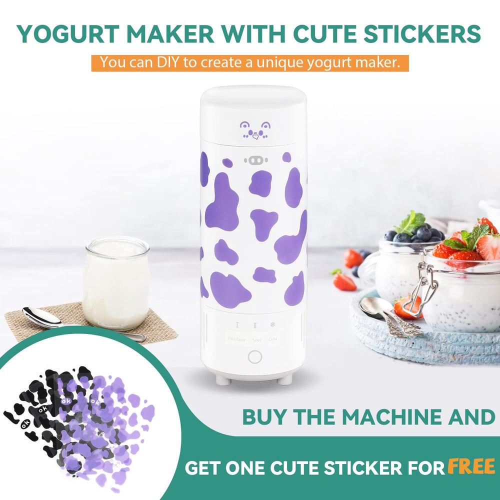 Yogurt Maker Machine 250ml, Multifunctional Greek Yogurt Maker with Constant Temperature Control, Yogurt machine Portable with Glass Jar for Home Organic Yogurt