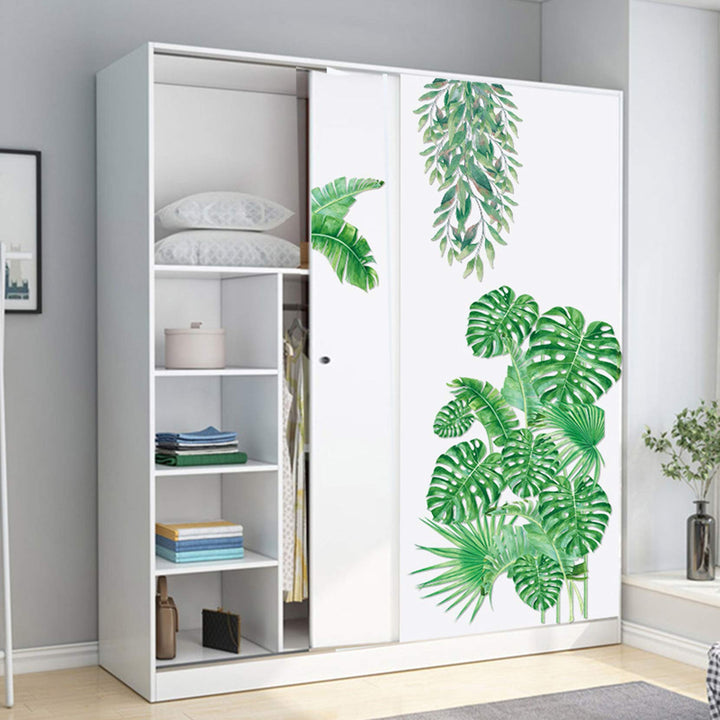 MOLANCIA Leaf Wall Decals, Nature Palm Tree Leaf Plants Wall Sticker Art Murals, Removable Green Tropical Plants Tree Leaves Stickers for Living Room Kids Nursery Room Wall Art Decor #1