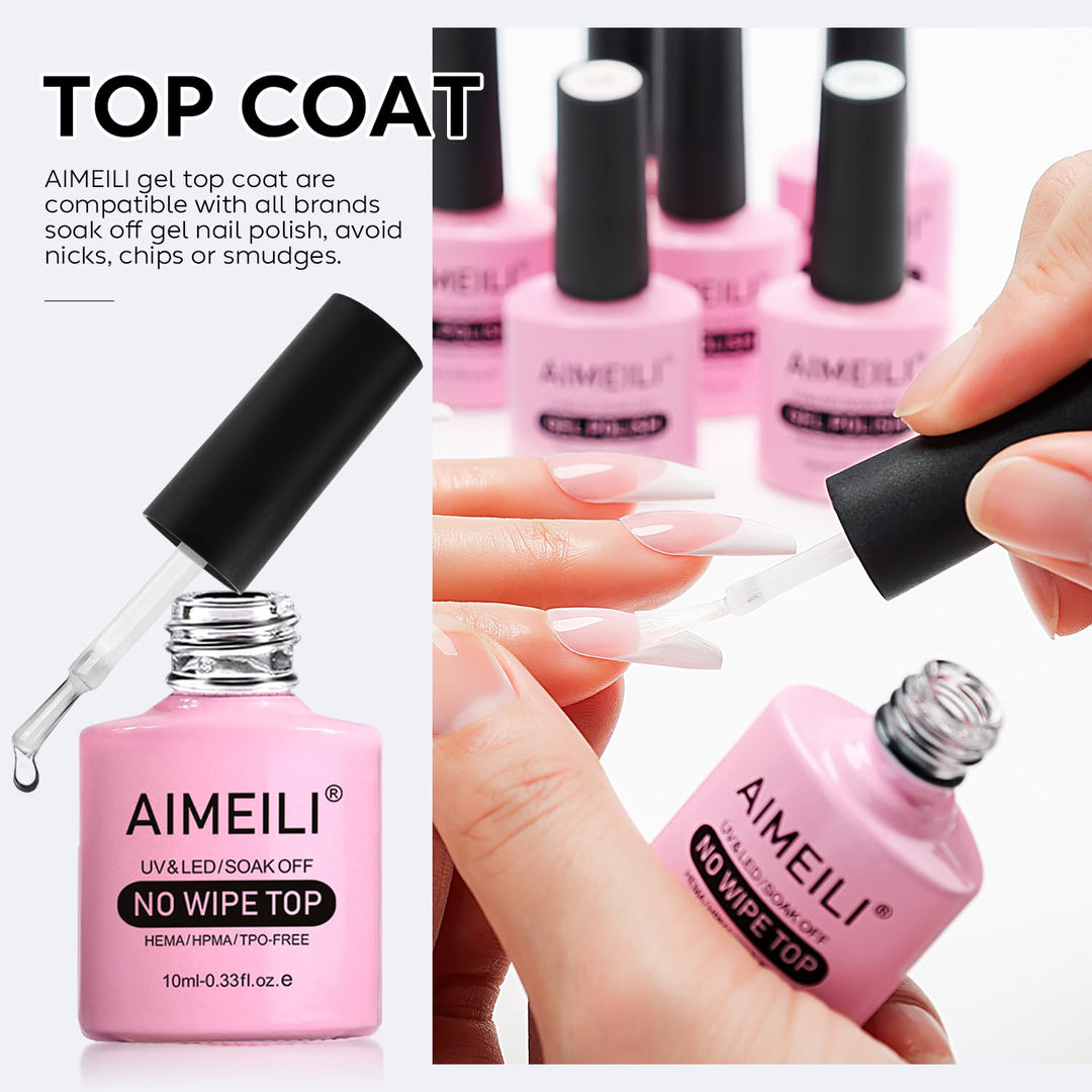 top coat : Soak Off UV LED Gel Nail Polish - No Wipe Top Coat 10ml