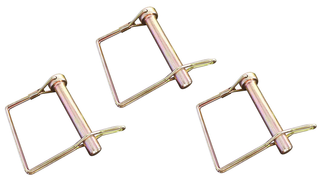 #00845, Double Wire Lock Pin 1/4” Dia. x 2 1/2” Long, Square, Tabbed, Hitch Pins, PTO Pins, Quick-Release, Can Replace a Clevis and Cotter Pin, 3 pcs.