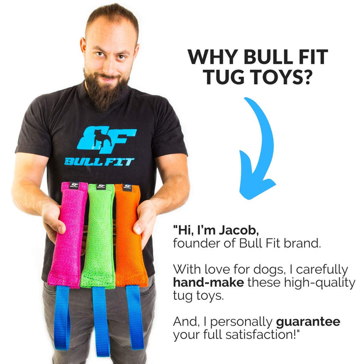 K9 Dog Bite Tug Toy with 2 Strong Handles - Made of Durable & Tear-Resistant French Linen - Perfect for Tug of War, Fetch & Puppy Training - Ideal for Medium to Large Breeds