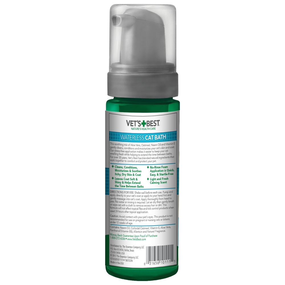 Waterless Cat Bath, No Rinse Waterless Dry Shampoo for Cats, Veterinarian Formulated Cat Shampoo, Kitten Shampoo, 4 oz