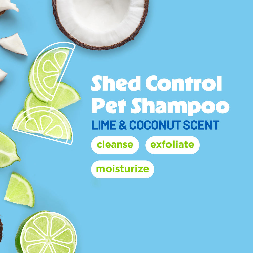 Deshedding Dog Shampoo, Fast-Acting Shedding Control & Coat Softener, Puppy Safe, Made in USA, Lime & Coconut Scent, Cat Friendly, 20oz.