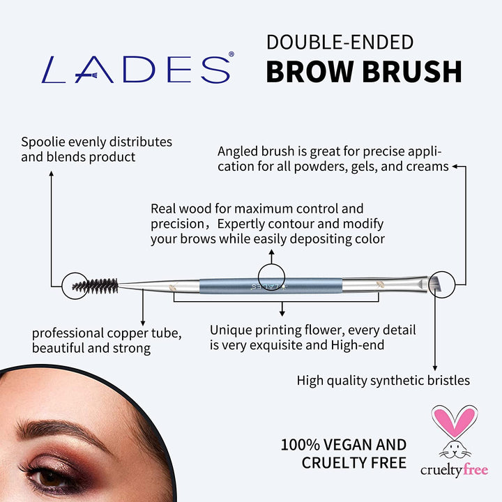 Duo Eyebrow Brush Perfect 2 In 1 Angled Eye Brow Brush and Spoolie Brush Eyelash Brush Makeup Brush Eyebrow Comb