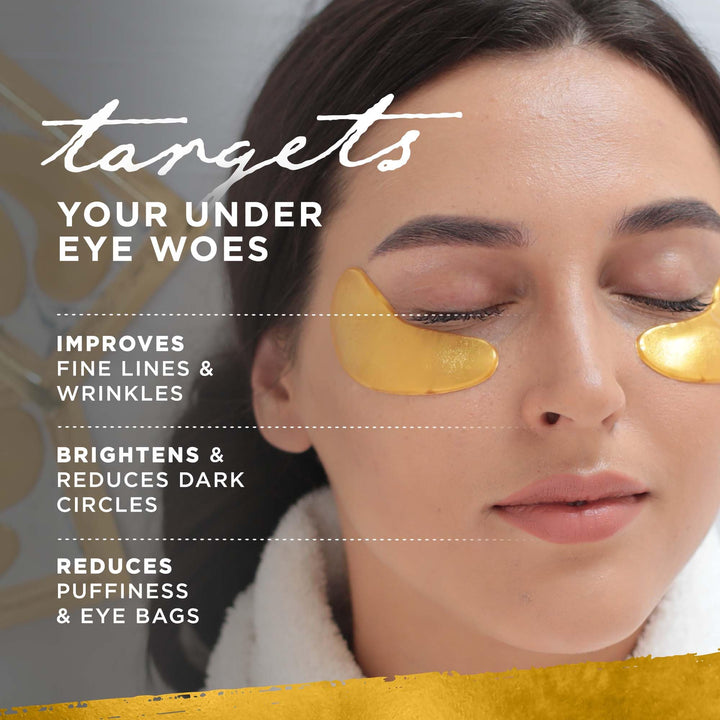 - Under Eye Gel Pads, Collagen Eye Patches for Puffy Eyes, Dark Circles, and Wrinkles, 24K Gold Eye Mask with Hyaluronic Acid, Vegan, Cruelty-Free, Hydrating Eye Pad,15 Pairs