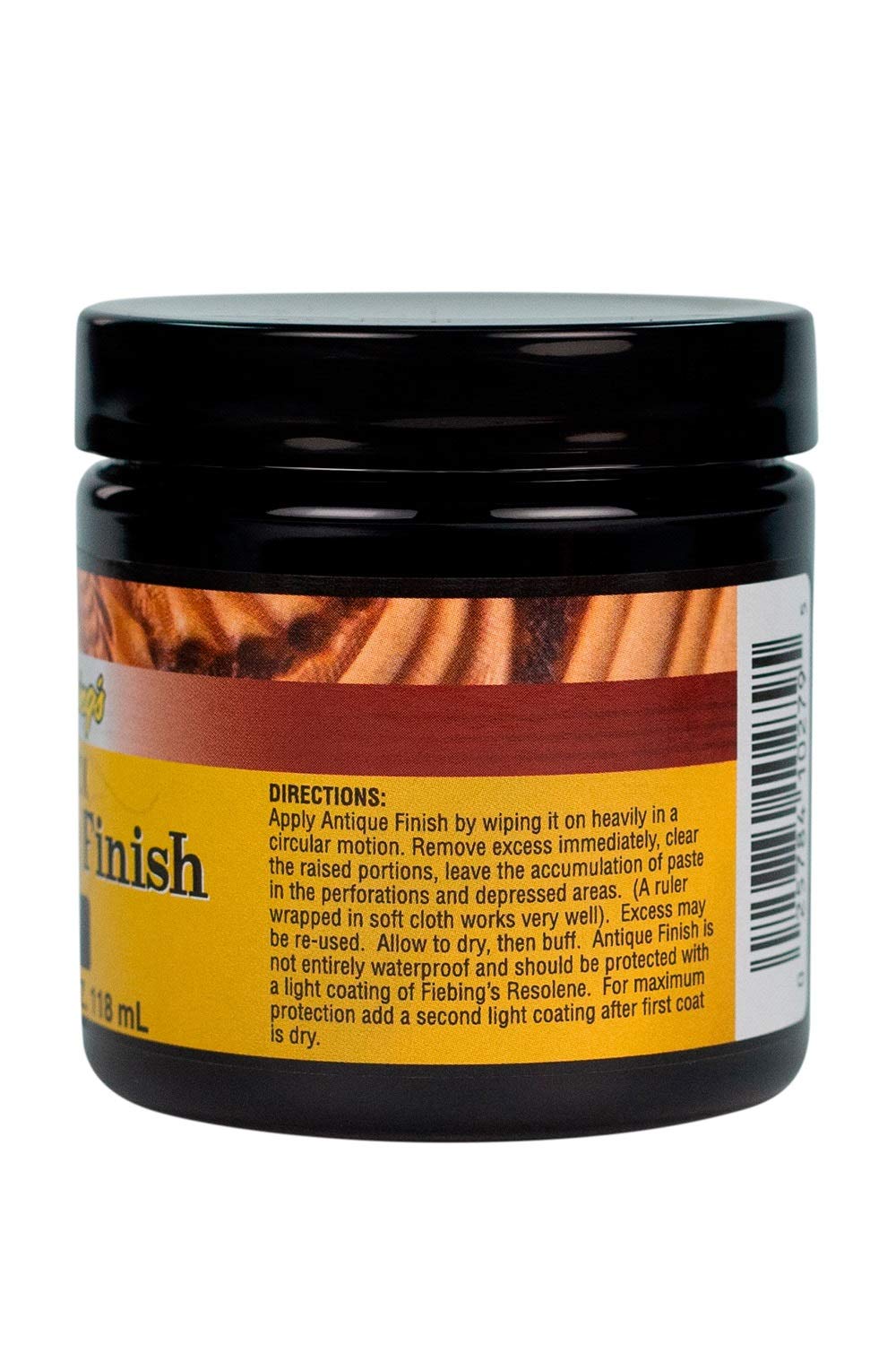 Fiebing's Antique Finish (4 oz) - Two-Toned Effect Emphasizes Leathercraft Embossing - Antiquing & Restoration Paste for Contrasted Accent Finish on Leather Boot, Shoe, Purse, Belt (Medium Brown)