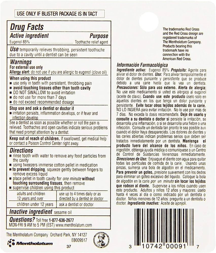 Toothache Medication Drops