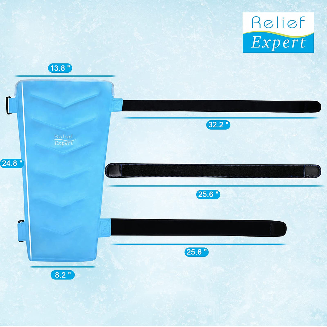 Large Ice Pack for Injuries Reusable Gel Cold Pack Wrap for Leg, Knee, Hip, Thigh Pain Relief, Cold Compress for Swelling Bruises with 3 Straps