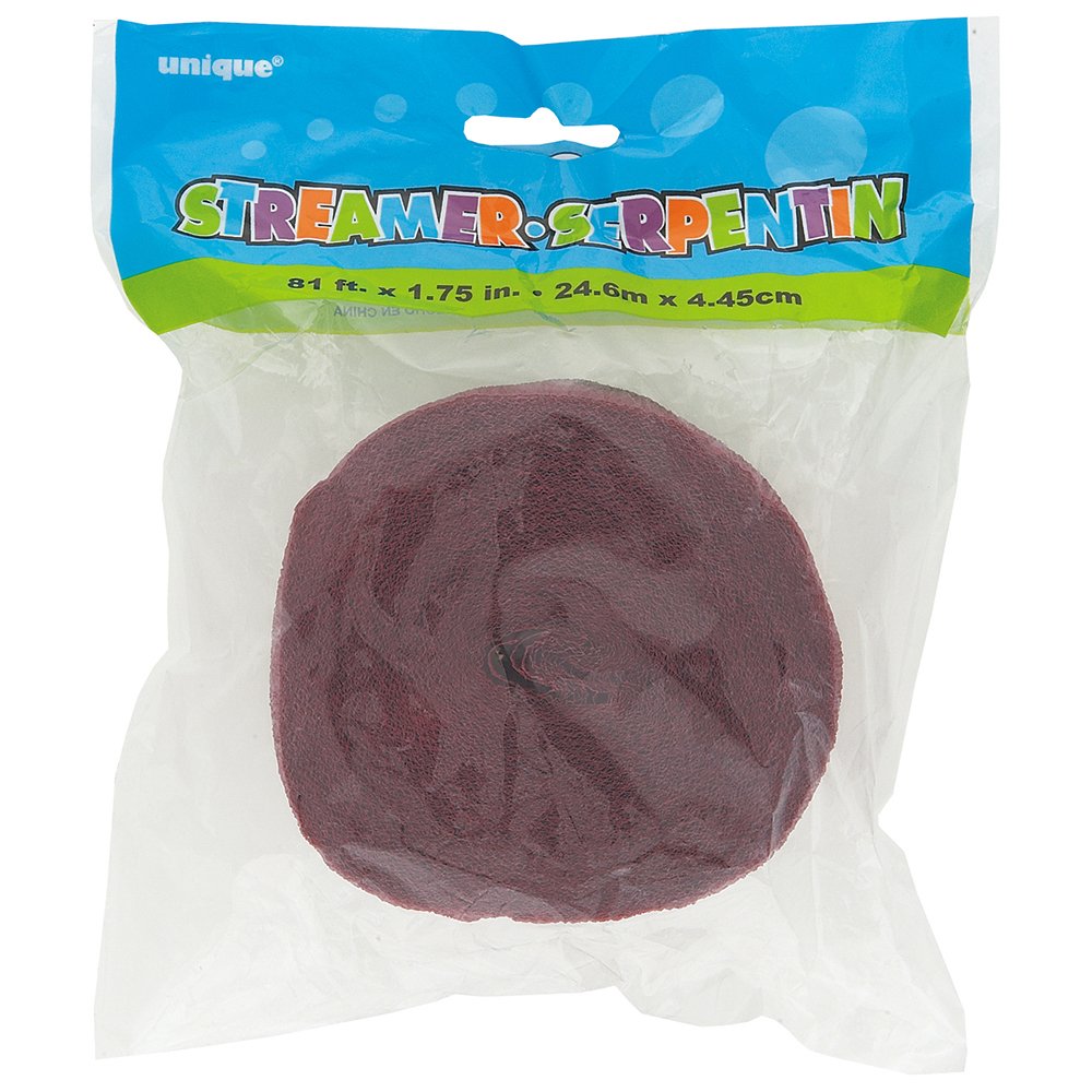 Industries 81ft Burgundy Crepe Paper Streamers -