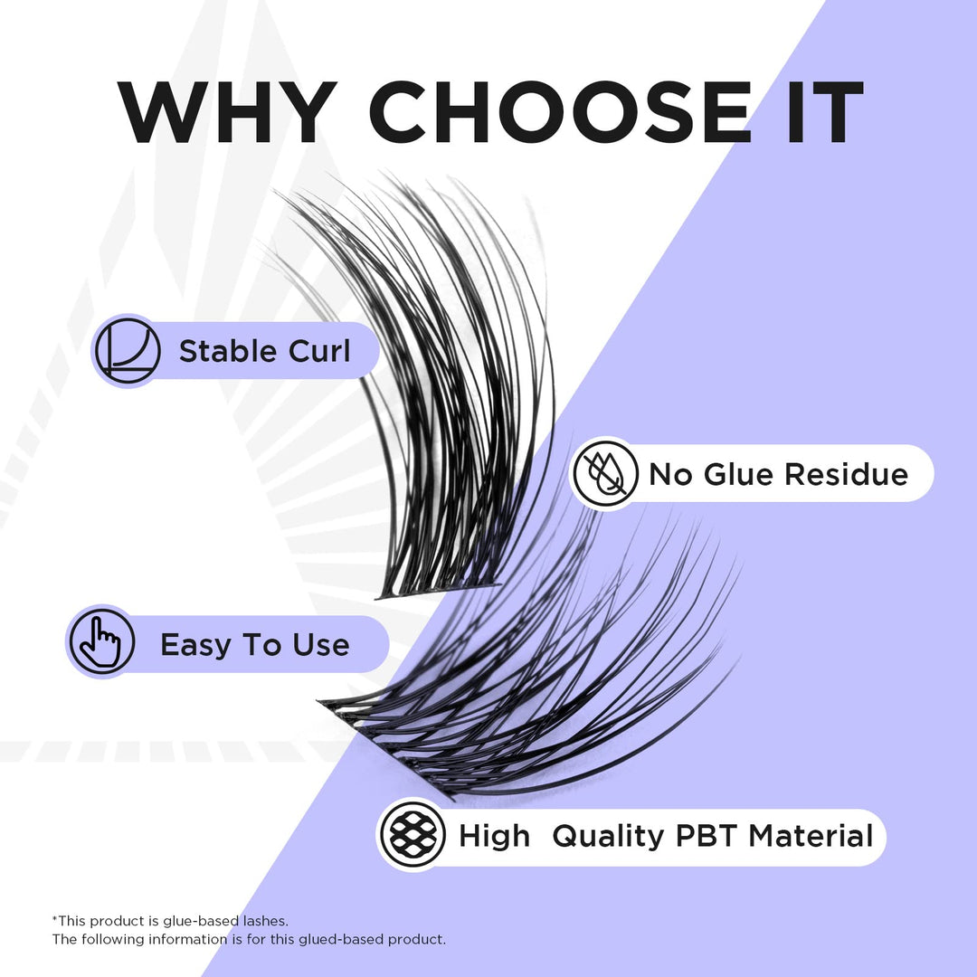 DIY Eyelash Extension,Individual Cluster Lashes False Eyelashes Extension Natural Look Reusable Glue Bonded Black Super Thin Band 48 Lash Clusters Mix (Style3 0.07 Mix Black Band)