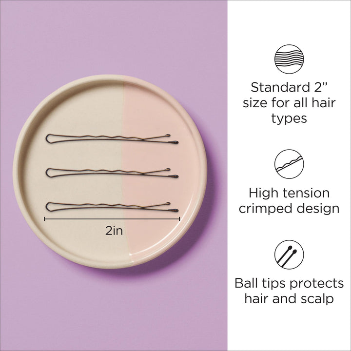 Bobby Pins, 2 Bronze, Brown, One Pound Box (Approximately 742 Pins) : Bronze