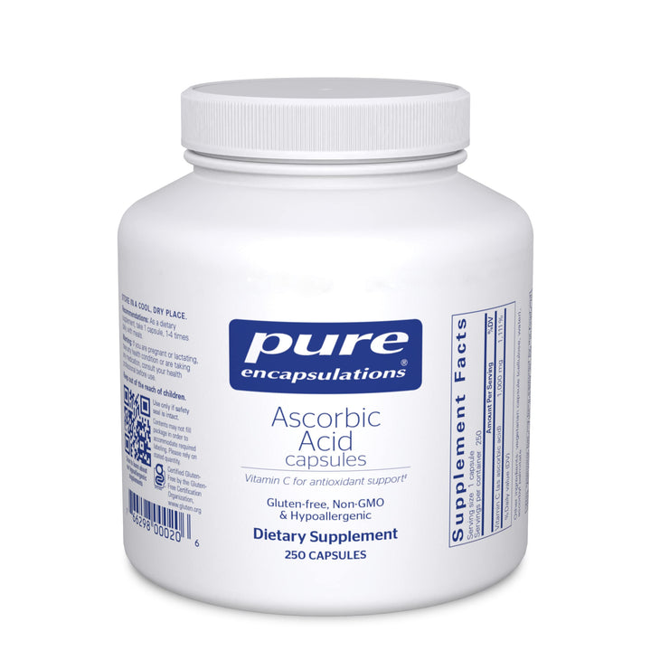 Ascorbic Acid Capsules - 1,000 mg Vitamin C - Antioxidant & Immune Support* - High-Potency Vitamin C - Vegan & Non-GMO - 250 Capsules
