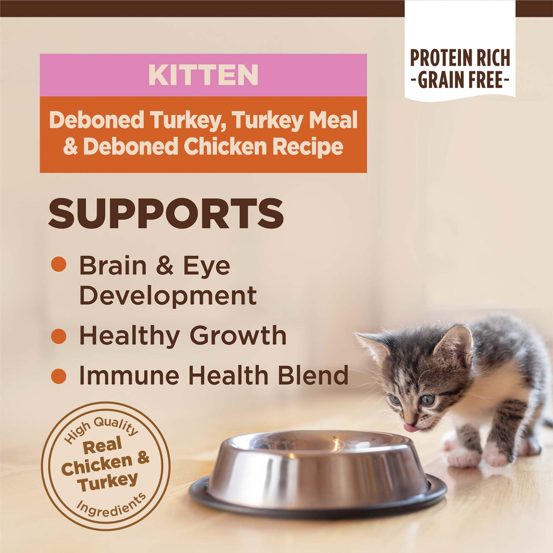 CORE Kitten Dry Cat Food for Indoor & Outdoor Cats, Grain Free, Natural, Original Turkey, Turkey Meal and Chicken (5 Pound Bag)