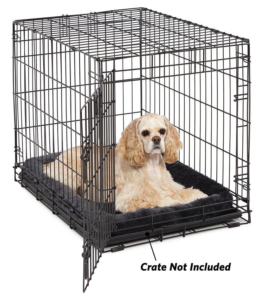 Midwest Homest for Pets Bolster Dog Bed 30L-Inch Gray Dog Bed or Cat Bed w/Comfortable Bolster | Ideal for Medium Dog Breeds & Fits a 30-Inch Dog Crate | Easy Maintenance Machine Wash & Dry