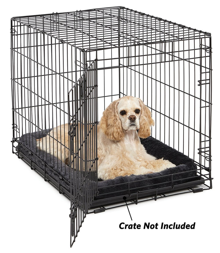 Midwest Homest for Pets Bolster Dog Bed 30L-Inch Gray Dog Bed or Cat Bed w/Comfortable Bolster | Ideal for Medium Dog Breeds & Fits a 30-Inch Dog Crate | Easy Maintenance Machine Wash & Dry