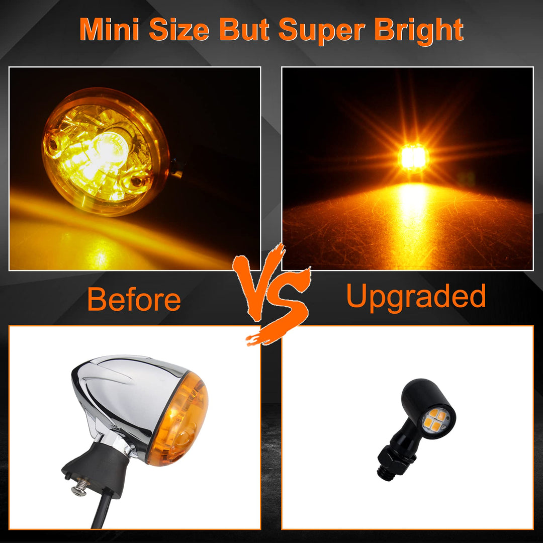 Led Turn Signal Lights Universal Mini Size Blinkers Front Motorcycle Indicator Compatible with Harley Honda Kawasaki Suzuki Triumph Yamaha