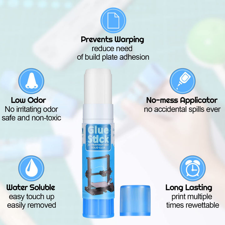 3D Printer Glue Sticks PVP Solid Glue Sticks for 3D Printer Hot Bed Removing Printing Models(6 Pieces)