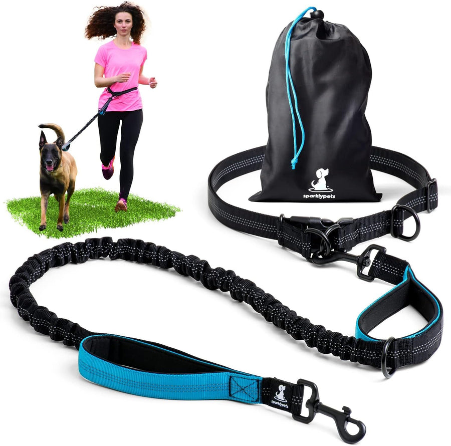 - Hands Free Dog Leash with Reflective Stitches - Waist Leash for Dog Walking, Hiking, Training, Jogging, Canicross, Running - for Medium & Large Breeds