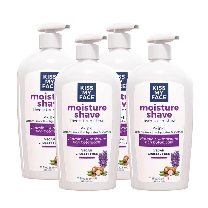 Moisture Shave Cream, Shaving Cream For Men And Women, 11 Oz Pump Bottle, Lavender & Shea, 4 Pack