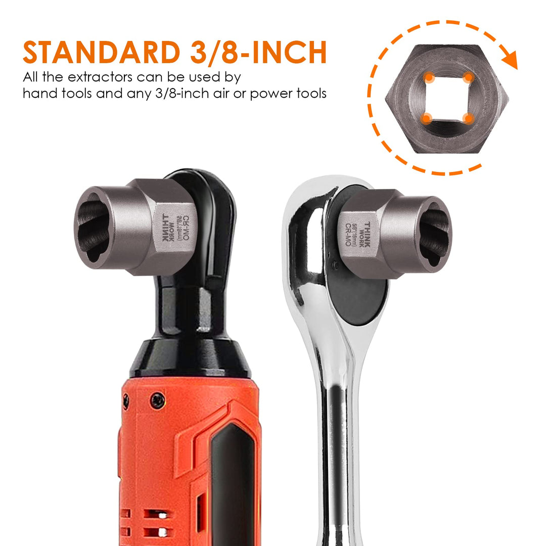 Bolt Extractor Kit, 18 Pieces Bolt Extractor Set, Stripped Bolt Extractor for Removing Damaged, Frozen, Rusted, Rounded-Off Bolts, Nuts & Screws