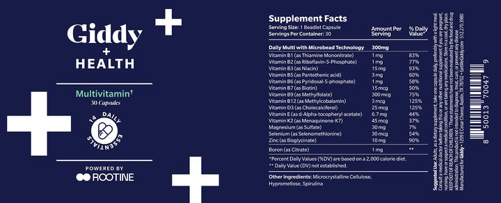 +Health Multivitamin with B-complex, D3, and zinc