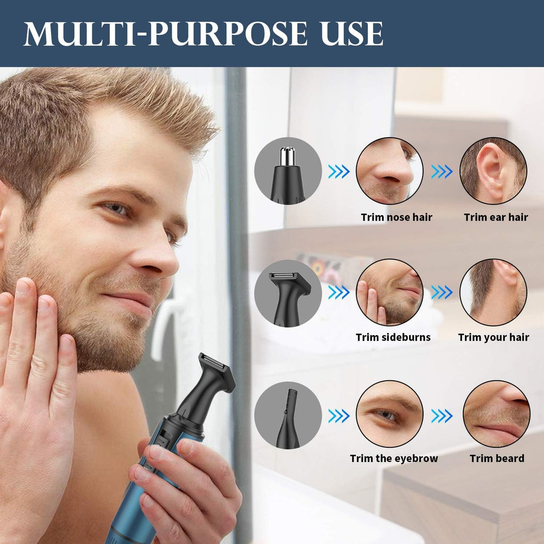 Ear and Nose Hair Trimmer for Men and Women Professional USB Rechargeable Nose Trimmer Nose Clippers Eyebrow Facial Hair Trimmer Body Grooming Kit IPX7 Waterproof Dual Edge Blades