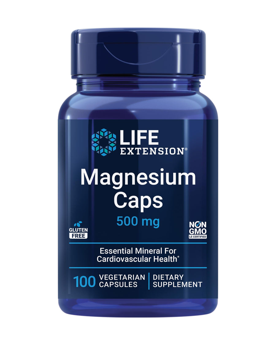 Magnesium Caps, 500 mg, Magnesium Oxide, Magnesium Citrate, Magnesium Succinate, Heart Health, Healthy Bones, Metabolism Support, 100 Vegetarian Capsules