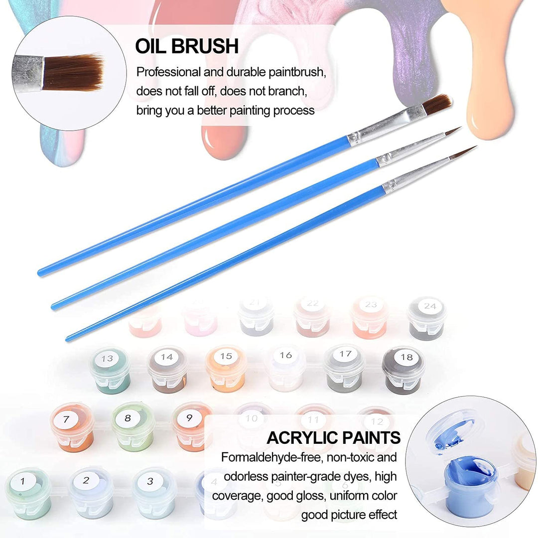 Paint by Number for Adults, 16 x 20 Acrylic Paint by Numbers for Adults Beginner Kids Calavera Girl Painting by Number Kit on Canvas with 3 Brushes DIY Watercolor Adult Paint by Numbers Kits