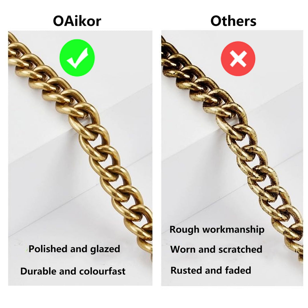 Metal Flat Chain Strap Replacement for Purse Shoulder Bag Handbag Straps Accessories 39 100cm(Copper Golden)