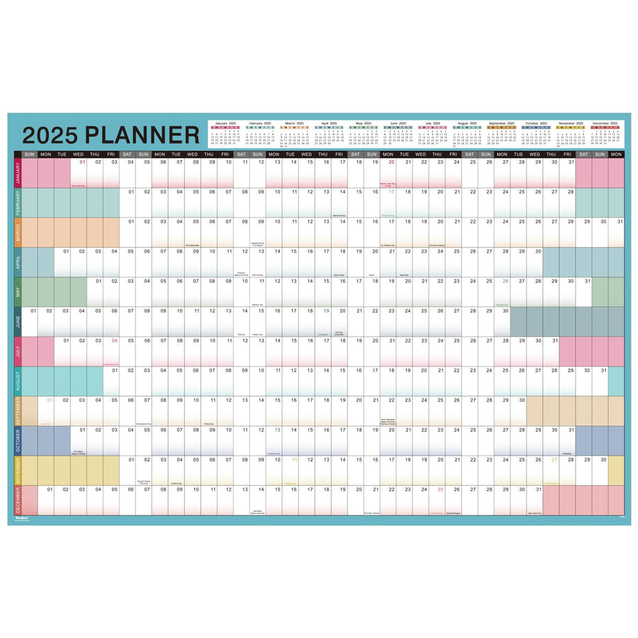 2025 Yearly Wall Calendar - Yearly Wall Calendar 2025, Jan. 2025 - Dec. 2025, 23.1 x 34.6 (Open), 2025 Wall Calendar with Julian Dates, Thick Paper, Double-Sided Round Stickers, Large Calendar