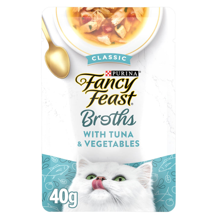 Purina Lickable Wet Cat Food Broth Topper Classic Complement Tuna and Vegetable - (Pack of 16) 1.4 oz. Pouches